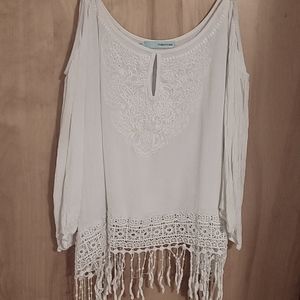 Maurices Cream Peasant Blouse